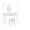 Tangkula Kids Princess Vanity Table Set W/ Chair Crown Mirror White -Beauty house GUEST e2c378d4 0f0a 4692 8595 ab3aaa839fef