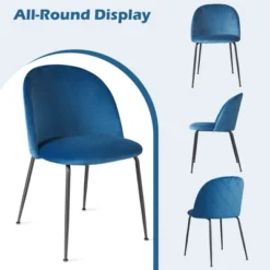 Tangkula Dining Chair Set Of 4 Upholstered Velvet Chair Set W/ Metal Base For Living Room -Beauty house GUEST e333a872 01f2 41bb 98db cd8576fa2b55