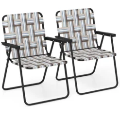 Tangkula Folding Lawn Beach Chair Portable Sand Chair Set Of 2 W/ Elegant Weaving Design Coffee 17 Tangkula Folding Lawn Beach Chair Portable Sand Chair Set Of 2 W/ Elegant Weaving Design Coffee -Beauty house GUEST e45b4015 434a 4df9 9ae2 dea03b62a64c
