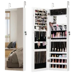 Tangkula 43.5" Jewelry Mirror Cabinet W/ Full-length Mirror & Interior Makeup Mirror -Beauty house GUEST e4f486b3 5450 42e1 ab4a 8c9d338822f6