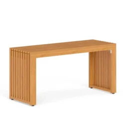 Tangkula 36 Inch Patio Bench All-Slat Acacia Wood Loveseat For 2 People 800 Lbs Capacity -Beauty house GUEST e5158fb2 cf3f 462c 9851 e1686306529f