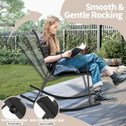 Tangkula 4pcs Patio Rocking Chair Heavy-Duty Metal Rocker Outdoor Anti-Slip Gray 18 Tangkula 4pcs Patio Rocking Chair Heavy-Duty Metal Rocker Outdoor Anti-Slip Gray -Beauty house GUEST e51e89ad b373 4fb8 a5f5 92a0388bfacd