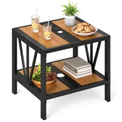 Tangkula Outdoor Side Table 2-Tier Coffee End Table W/ 1.57" Umbrella Hole Storage Shelf 19 Tangkula Outdoor Side Table 2-Tier Coffee End Table W/ 1.57" Umbrella Hole Storage Shelf -Beauty house GUEST e652de66 261a 404d 958e 4d4258f113d5