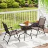 Tangkula 3 PCS Outdoor Bistro Dining Furniture Set W/1.57" Umbrella Hole Rippled -Beauty house GUEST e673b7e4 d5d8 4f89 abbe 543a098cabb3
