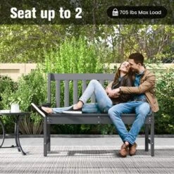 Tangkula Garden Bench All-Weather HDPE 2-Person Outdoor Bench For Front Porch Backyard -Beauty house GUEST e686d395 7bf6 4098 ade3 a9227d8ad1f5