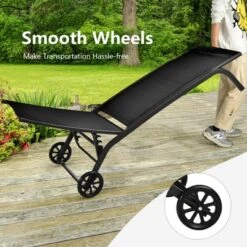 Tangkula Outdoor Chaise Lounge Chair Patio Lounge Recliner With 6-Position Adjustable Backrest -Beauty house GUEST e7e1abf1 3a19 4746 abfb 4b504dcedcf2