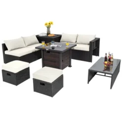 Tangkula 9PCS Furniture Set W/ 32" Fire Pit Table 50,000 BTU Square Propane Fire Pit Patio White 17 Tangkula 9PCS Furniture Set W/ 32" Fire Pit Table 50,000 BTU Square Propane Fire Pit Patio White -Beauty house GUEST e81d1b73 40ad 4032 831c c242a28f5353