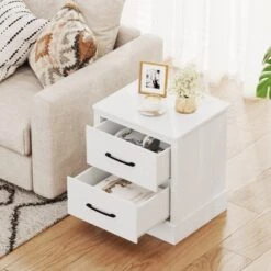 Tangkula Farmhouse Nightstand Set Of 2 Wood Bedside Table With 2 Storage Drawers Compact Floor Night Stand End Table White Accent Sofa Side Table -Beauty house GUEST e8ba4785 44c6 48ae 93c7 be8f0f8edbfe