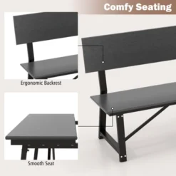 Tangkula Patio 4-Person Bench 72 Inch Extra Long Bench W/ All-Weather HDPE Seat & Back Heavy-Duty Metal Support For 1100 Lbs Max Load 4-Seat Chair -Beauty house GUEST e94d272a 0f26 4977 8be4 84d6cc796ec6