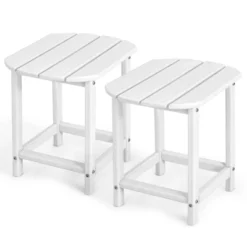 Tangkula 1PC/2PCS 18" Adirondack Square Tea Table Side Table Outdoor Small Patio Table Weather Resistant Or Backyard Garden White -Beauty house GUEST ea045c7a 8f89 4f8e a7a0 5418f36ac913