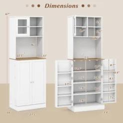 Tangkula Kitchen Pantry Cabinet W/Microwave Shelf 8 Door Shelves & 5 Adjustable Shelves 19 Tangkula Kitchen Pantry Cabinet W/Microwave Shelf 8 Door Shelves & 5 Adjustable Shelves -Beauty house GUEST ea4f2708 8397 4ca0 9052 23275dd91f67