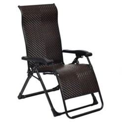 Tangkula 2-Piece Patio Rattan Wicker Recliner Chair Zero Gravity Folding Chaise Lounger -Beauty house GUEST ebb912da d9bc 4889 8c8d b8a4789570a6