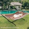 Tangkula Patio Hammock Foldable Portable Swing Chair Bed Detachable Pillow Blue & Green -Beauty house GUEST ecd196ad baed 474a 8c0a 9ca87cfc6369