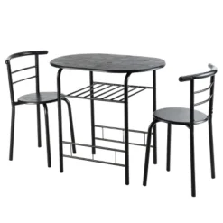 Tangkula 3 PCS Kitchen Dining Set Compact Bistro Pub 2 Chairs & Table -Beauty house GUEST ed15c5e5 a6d3 4486 9e78 232edb78ddfc