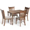 Tangkula 5 PCS Retro Dining Table Set W/ Dining Table & 4 Upholstered Chairs Rustic Brown 1 Tangkula 5 PCS Retro Dining Table Set W/ Dining Table & 4 Upholstered Chairs Rustic Brown -Beauty house GUEST ed455d9a 5e31 4f57 aa99 f971cf1c2621