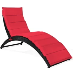 Tangkula Foldable Outdoor Patio Rattan Lounge Chair Reclining Chaise Chair -Beauty house GUEST eda43aa8 233e 4542 8148 1f84deace2fe