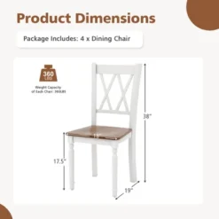 Tangkula Dining Chairs Set Of 4 Wood Farmhouse Dining Room Side Chairs For Home Kitchen -Beauty house GUEST ee0ddea8 6c9d 44ab 93cb 5678b746cd33