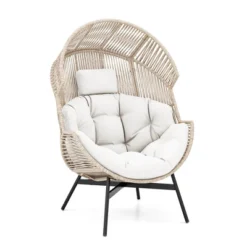 Tangkula Wicker Stationary Egg Chair Lounge Basket Sofa Chair W/ Heavy-Duty Metal Frame 11 Tangkula Wicker Stationary Egg Chair Lounge Basket Sofa Chair W/ Heavy-Duty Metal Frame -Beauty house GUEST ee604ac5 260c 4e73 b360 df5fa0d8880c
