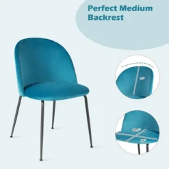 Tangkula Dining Chair Set Of 2 Upholstered Velvet Chair Set W/ Metal Base For Living Room -Beauty house GUEST ef3c6167 221c 4aa1 8654 8684777b144f