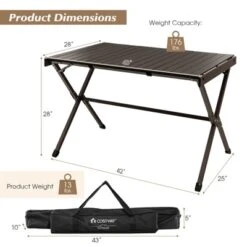 Tangkula Camping Table Roll-Up Aluminum Beach Table W/ Carry Bag For 4-6 Person Folding Table X-shaped Frame Lightweight Patio Table -Beauty house GUEST efa3f902 36df 479a 9c1a c3e9e24ca5c9