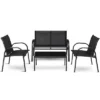 Tangkula 4PCS Black Furniture Set Chairs Coffee Table Patio Garden Brand New -Beauty house GUEST efebd37c 6780 48ed a407 dc5842e95c9f