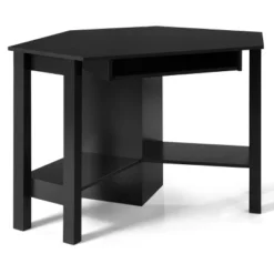 Tangkula Wooden Corner Computer Desk With Drawer Office Study Table Black/Walnut/White -Beauty house GUEST f13efda4 90ce 4e5a a178 d632663e2c3f