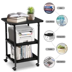 Tangkula 3-Tier Adjustable Rolling Under Desk Printer Cart With 3 Storage Shelves Printer Stand For Home Office -Beauty house GUEST f178a389 19f6 4614 87a1 02696bb6437a
