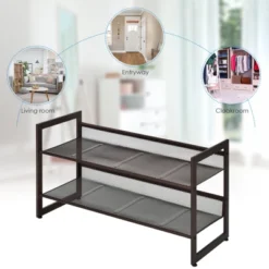 Tangkula Iron Shoe Shelf 2/3/4-Tier Space Saving Layered Shoes Shelving Shoes Storage Organizer -Beauty house GUEST f1ac2c75 47da 4c3c b3a6 14f89a5f15f7
