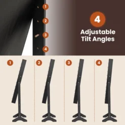 Tangkula Jewelry Armoire Cabinet Standing Lockable Jewelry Organizer With Lighted Full-Length Mirror Black/Rustic Brown/White -Beauty house GUEST f1b36941 18b4 4a62 a1a9 f1298c3a5fde