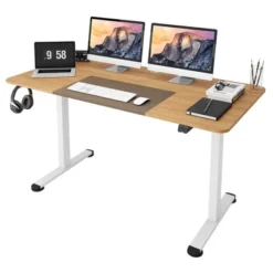Tangkula 55" Electric Standing Desk Height Adjustable Home Office Table W/ Hook -Beauty house GUEST f2202f0b 5a5a 4138 977d e8fe4ed044aa