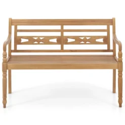 Tangkula 2-Person Garden Bench W/ Wide Backrest & Curved Armrests For Backyard -Beauty house GUEST f2ba43e8 f92d 4742 ba43 8a88fa99eb4c