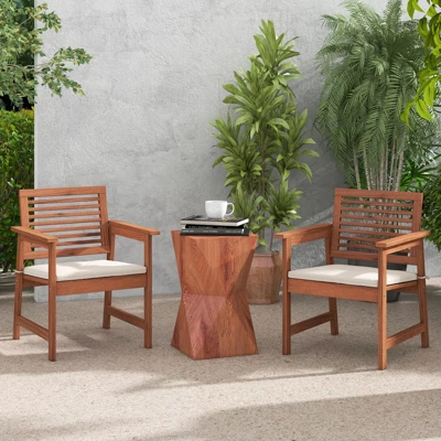 Tangkula Outdoor Hardwood Armchairs Set Of 2/4 Weather-resistant Slatted Armchairs W/Removable Cushions 4 Tangkula Outdoor Hardwood Armchairs Set Of 2/4 Weather-resistant Slatted Armchairs W/Removable Cushions - Image 2