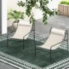 Tangkula 2 Pieces Patio Sling Chair Modern Accent Chair W/ Removable Headrest & Sturdy Metal Frame -Beauty house GUEST f366b925 bf31 45c9 b25c 2ccaec7aa0d9