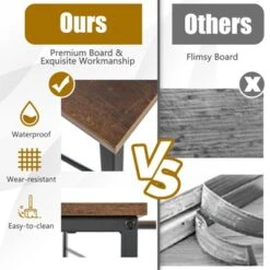 Tangkula Large L-shaped Computer Desk 60” Convertible Corner Desk With 4 Storage Shelves 95” 2-Person Long Study Writing Workstation Black/Rustic Brown/Natural/Grey -Beauty house GUEST f377c8f7 6f08 4ea6 b18f 4fc3450a898b