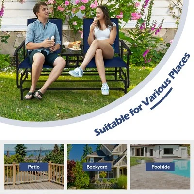 Tangkula 2 Person Outdoor Patio Double Glider Chair Loveseat Rocking 9 Tangkula 2 Person Outdoor Patio Double Glider Chair Loveseat Rocking - Image 7