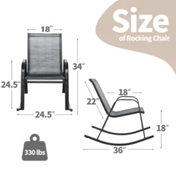 Tangkula 4pcs Patio Rocking Chair Heavy-Duty Metal Rocker Outdoor Anti-Slip Gray 19 Tangkula 4pcs Patio Rocking Chair Heavy-Duty Metal Rocker Outdoor Anti-Slip Gray -Beauty house GUEST f518ea1b fd86 4182 a676 f0697b41fedb 1