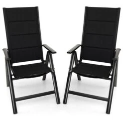 Tangkula Set Of 2 Patio Folding Chairs Lightweight Outdoor Dining Chairs W/ Padded Seat -Beauty house GUEST f626f1de 8289 4ea9 bf07 e021bf9286ea