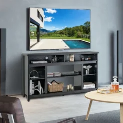 Tangkula 58" TV Stand Entertainment Console Center W/ Adjustable Open Shelves Up To 65" 11 Tangkula 58" TV Stand Entertainment Console Center W/ Adjustable Open Shelves Up To 65" -Beauty house GUEST f633d7f4 e559 4983 b360 b3416169b453