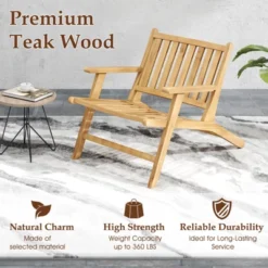 Tangkula 2PCS Teak Wood Outdoor Reclining Chair W/ Comfortable Backrest & Armrests 17 Tangkula 2PCS Teak Wood Outdoor Reclining Chair W/ Comfortable Backrest & Armrests -Beauty house GUEST f6357d76 0973 4db0 9313 5f2029430546