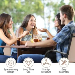 Tangkula 2PCS Outdoor Dining Chairs Stackable Chairs W/Armrests & Breathable Fabric For Balcony Garden & Patio -Beauty house GUEST f69856f8 454f 44e6 b500 79ec48a926c4