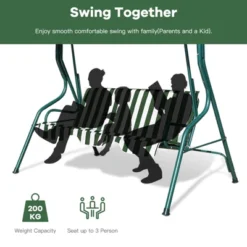 Tangkula 3-Seats Outdoor Glider Hammock With Adjustable Waterproof Canopy Aluminum Frame Patio Swing Chair -Beauty house GUEST f7b887f2 3799 4075 b5a9 d0b14872488b