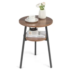 Tangkula 2-tier Accent Coffee Tea Table Nightstand Bedside Table W/ Storage Shelf -Beauty house GUEST f82e6a01 0527 4732 ad63 76d49e117fe7 2