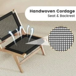 Tangkula 2PCS Mid Century Modern Teak Wooden W/Handwoven Cordage Seat Backrest For Patio 18 Tangkula 2PCS Mid Century Modern Teak Wooden W/Handwoven Cordage Seat Backrest For Patio -Beauty house GUEST f99aec52 0fbf 434b aeaa fa1191bb2059