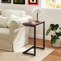 Tangkula 2PCS Mosaic Outdoor C-Shaped End Table W/ Ceramic Tile Top Sturdy Metal Frame -Beauty house GUEST f9a4f871 e872 4046 a2fb c3cb4c665304