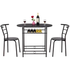 Tangkula 3 PCS Kitchen Dining Set Compact Bistro Pub 2 Chairs & Table -Beauty house GUEST f9b1d4fb 51f1 4a34 8a2d 8fd608e201bc