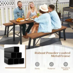 Tangkula Outdoor Folding Bench Set Of 2 55 Inches Long 2-3 Person Acacia Wood Backless Patio Dining Bench -Beauty house GUEST f9f59957 b8a5 4d56 a081 45536ef56957