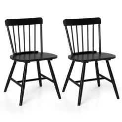 Tangkula Dining Chairs Set Of 4 Farmhouse Kitchen Chair W/ Rubber Wood Frame Wide Seat -Beauty house GUEST f9f59f8b 0d9c 40a0 8c21 5da339e81dee