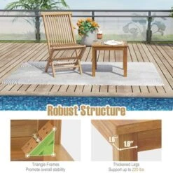 Tangkula 2PCS Outdoor Square Teak Wood End Table Coffee Table For Porch Deck Garden Patio -Beauty house GUEST fa198e8e 43dc 43c6 832e ec2b9e130c46 1