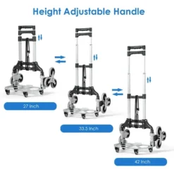 Tangkula Stair Climbing Cart W/Adjustable Handle Bungee Cord Tri-Wheel Design All Terrain Stair Climbing Hand Truck Portable Cart -Beauty house GUEST faa2f45c 6ef5 45fc a694 bb7eab293148
