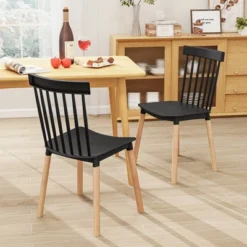 Tangkula Set Of 4 Windsor Dining Chairs Dining Chairs W/ Spindle Backs & Curved Seats -Beauty house GUEST fb61a156 f299 4e44 ad2a a4e7cd754264